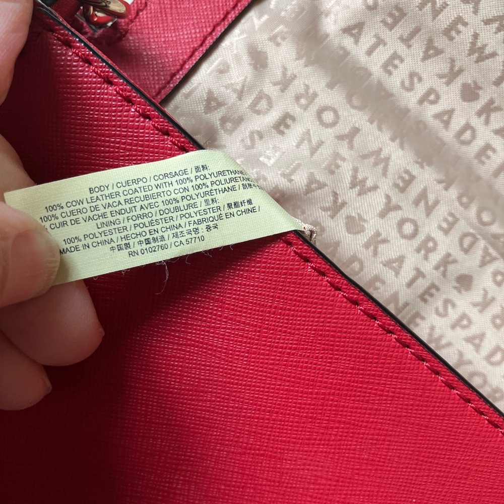 Kate Spade Scarlet Red Leather Chain Strap Crossbody Purse - Picture 4 of 10